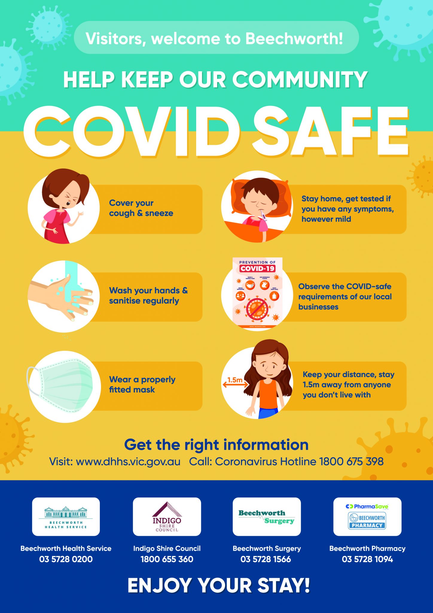 Local COVID Safe poster for tourism, accommodation and businesses ...