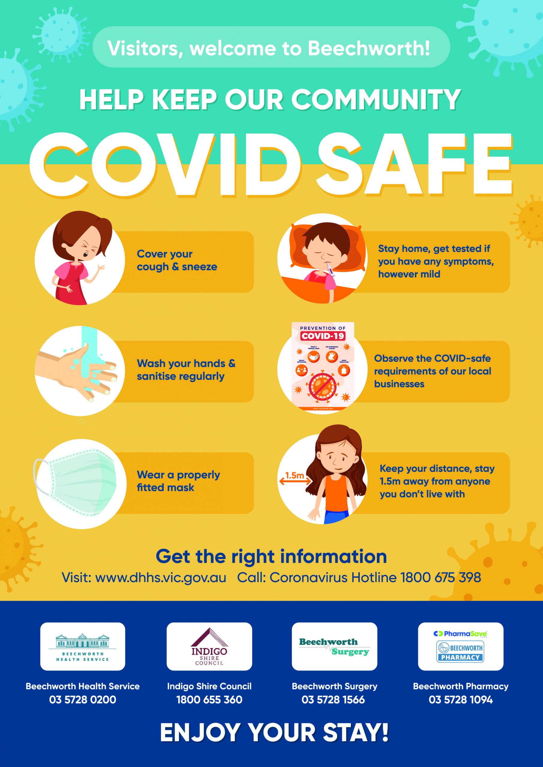 Local COVID Safe poster for tourism, accommodation and businesses ...